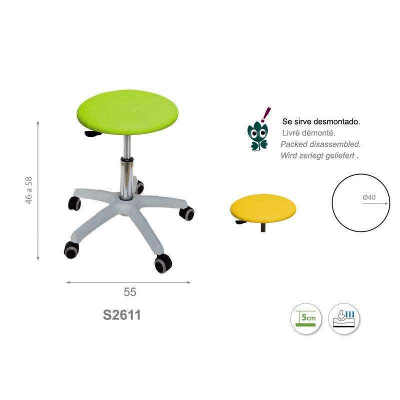 TABOURET ROND ECO CHERRY
